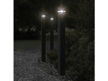 vidaXL Venkovní stojací lampy 3 ks černé 110 cm hliník