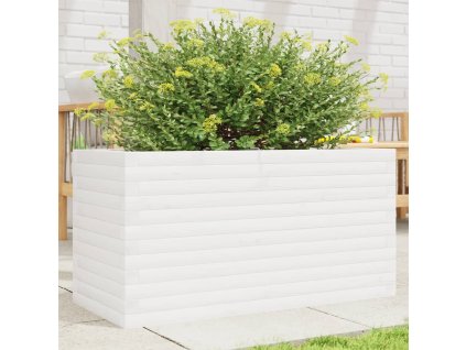 vidaXL Zahradní truhlík bílý 90 x 40 x 46 cm masivní borovice