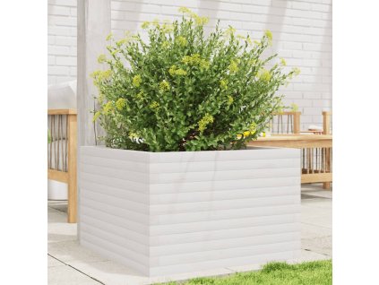 vidaXL Zahradní truhlík bílý 70 x 70 x 45,5 cm masivní borovice