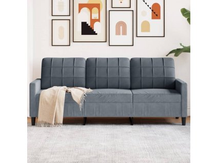 vidaXL 3místná pohovka tmavě šedá 180 cm samet