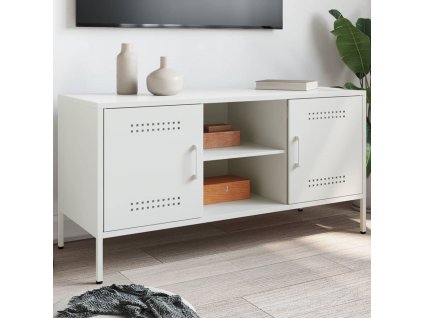 vidaXL TV skříňka bílá 100,5 x 39 x 50,5 cm ocel