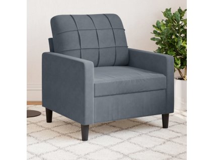 vidaXL Křeslo tmavě šedé 60 cm samet