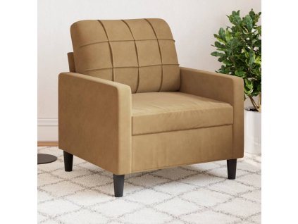 vidaXL Křeslo hnědé 60 cm samet