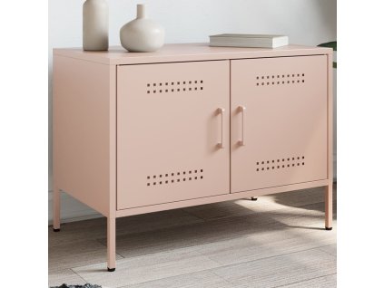 vidaXL TV skříňka růžová 68 x 39 x 50,5 cm ocel