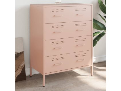 vidaXL Příborník růžový 68 x 39 x 89 cm ocel