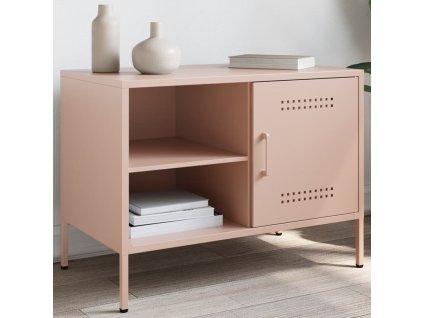 vidaXL TV skříňka růžová 68 x 39 x 50,5 cm ocel