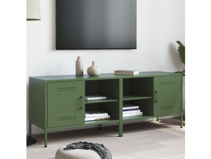 vidaXL TV skříňky 2 ks olivově zelené 68 x 39 x 50,5 cm ocel