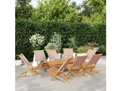 vidaXL Skládací zahradní židle 8 ks taupe textil a masivní dřevo