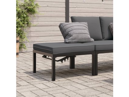 vidaXL Zahradní stolička s poduškou černá hliník