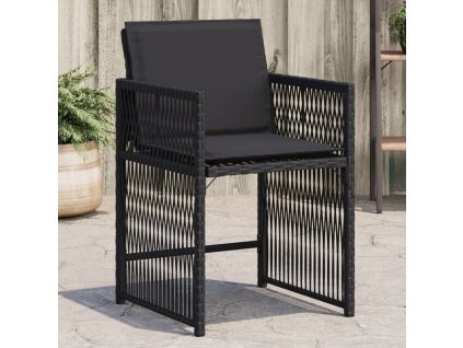 vidaXL Zahradní židle s poduškami 4 ks černé polyratan