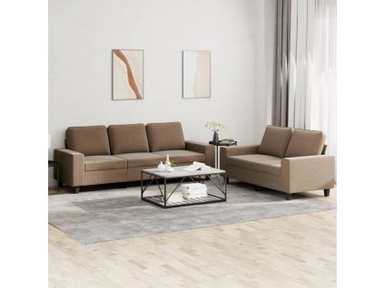 vidaXL 2dílná sedací souprava hnědá textil