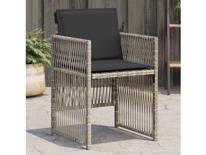 vidaXL Zahradní křesla s poduškami 4 ks světle šedá polyratan