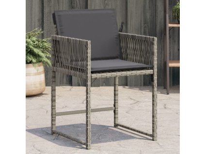 vidaXL Zahradní židle s poduškami 4 ks polyratan šedé