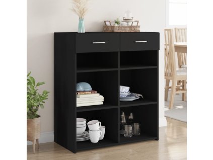 vidaXL Příborník černý 80 x 42,5 x 93 cm kompozitní dřevo