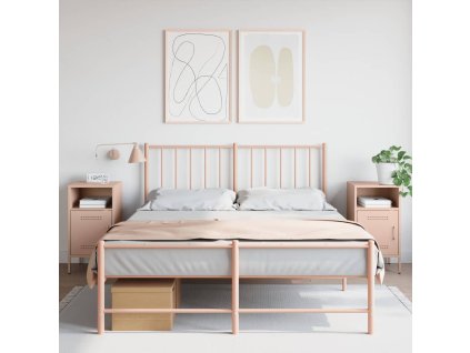 vidaXL Noční stolky 2 ks růžové 36 x 39 x 68 cm ocel