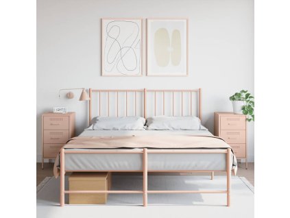 vidaXL Noční stolky 2 ks růžové 36 x 39 x 68 cm ocel