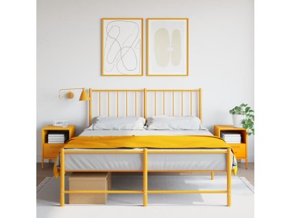 vidaXL Noční stolky 2 ks hořčicově žluté 36 x 39 x 50,5 cm ocel