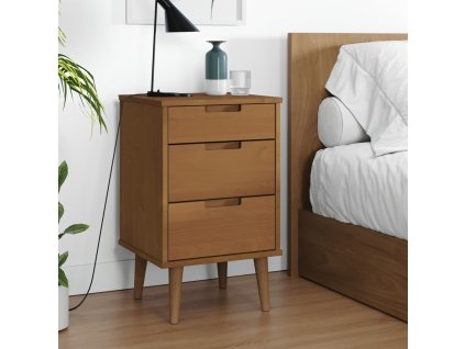 vidaXL Noční stolek MOLDE hnědý 40 x 35 x 65 cm masivní borové dřevo