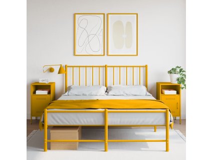 vidaXL Noční stolky 2 ks hořčicově žluté 36 x 39 x 68 cm ocel