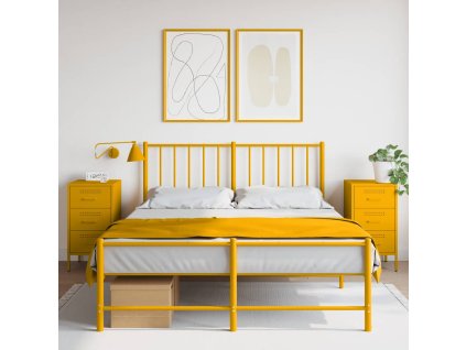 vidaXL Noční stolky 2 ks hořčicově žluté 36 x 39 x 68 cm ocel