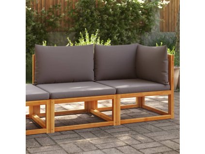 vidaXL Zahradní pohovka s polštáři pro 2 osoby, akácie a provaz