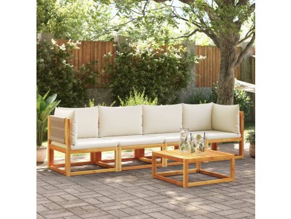 vidaXL 4dílná zahradní sedací souprava s polštáři, akácie a provaz