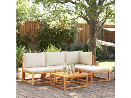 vidaXL 5dílná zahradní sedací souprava s polštáři, akácie a provaz