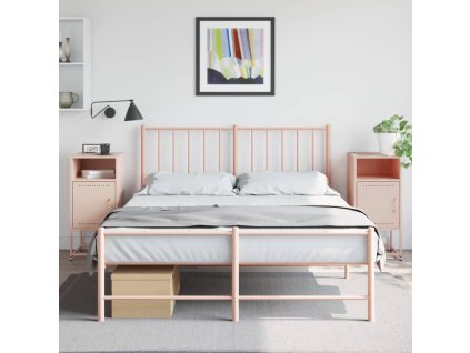 vidaXL Noční stolky 2 ks růžové 36 x 39 x 78 cm ocel