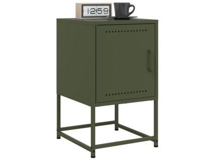 vidaXL Noční stolky 2 ks olivově zelené 36 x 39 x 60,5 cm ocel