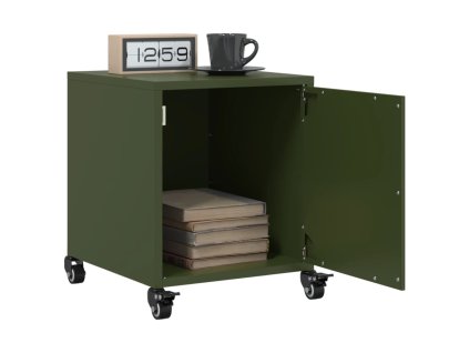 vidaXL Noční stolky 2 ks olivově zelené 36 x 39 x 43,5 cm ocel