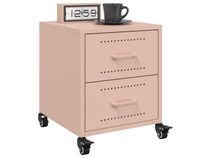 vidaXL Noční stolky 2 ks růžové 36 x 39 x 43,5 cm ocel