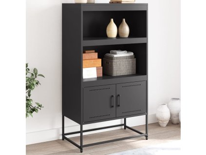 vidaXL Skříň highboard černá 68,5 x 38,5 x 123,5 cm ocel
