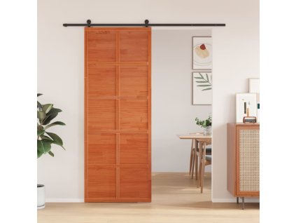 vidaXL Posuvné dveře voskově hnědé 80 x 208 cm masivní borové dřevo