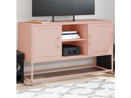 vidaXL Skříň highboard růžová 36 x 39 x 123 cm ocel