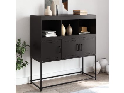 vidaXL Příborník černý 100,5 x 39 x 107 cm ocel