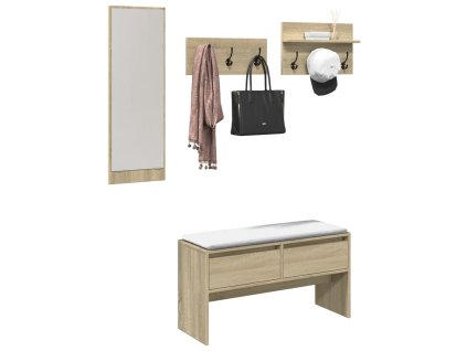 vidaXL 4dílný nábytek do předsíně dub sonoma kompozitní dřevo