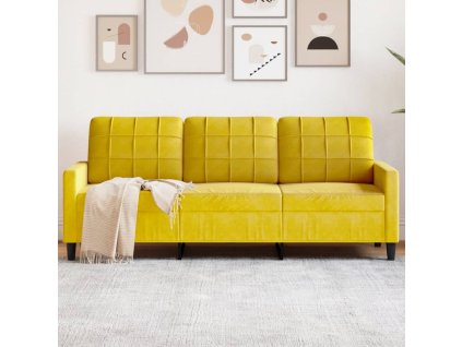 vidaXL 3místná pohovka žlutá 180 cm samet