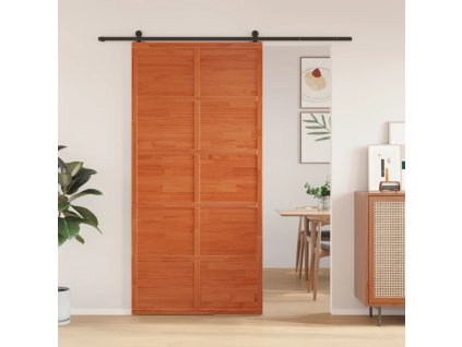 vidaXL Posuvné dveře voskově hnědé 100 x 208 cm masivní borové dřevo