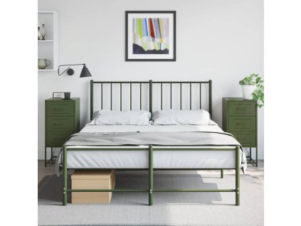 vidaXL Noční stolky 2 ks olivově zelené 36 x 39 x 78 cm ocel