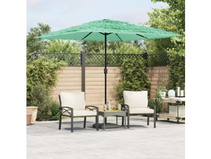 vidaXL Zahradní slunečník s ocelovou tyčí zelený 248 x 248 x 248 cm