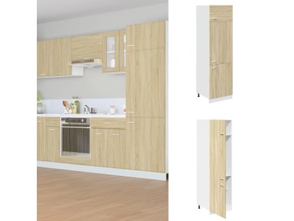 vidaXL Lednička "Lyon" dub sonoma 60 x 57 x 207 cm, dřevěné