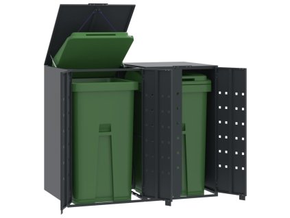 vidaXL Box na 2 popelnice antracitový 138 x 79 x 117 cm ocel