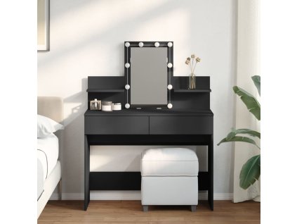 vidaXL Toaletní stolek s LED černý 100 x 40 x 130 cm