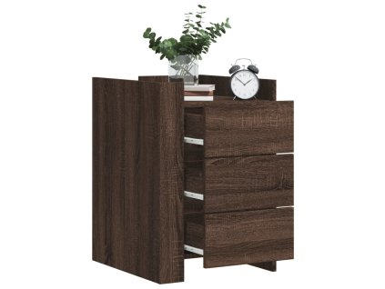 vidaXL Noční stolek hnědý dub 45 x 50 x 65 cm kompozitní dřevo