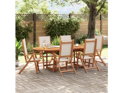 vidaXL Skládací zahradní židle 6 ks masivní akáciové dřevo a textilen