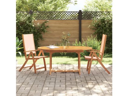 vidaXL Skládací zahradní židle 2 ks masivní akáciové dřevo a textilen