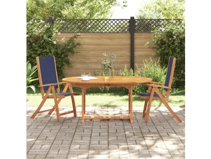 vidaXL Skládací zahradní židle 2 ks masivní akáciové dřevo a textilen