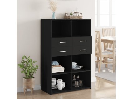 vidaXL Skříň highboard černá 80 x 42,5 x 124 cm kompozitní dřevo