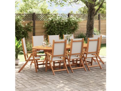 vidaXL Skládací zahradní židle 8 ks masivní akáciové dřevo a textilen