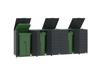 vidaXL Box na 5 popelnic antracitový 345 x 79 x 117 cm ocel